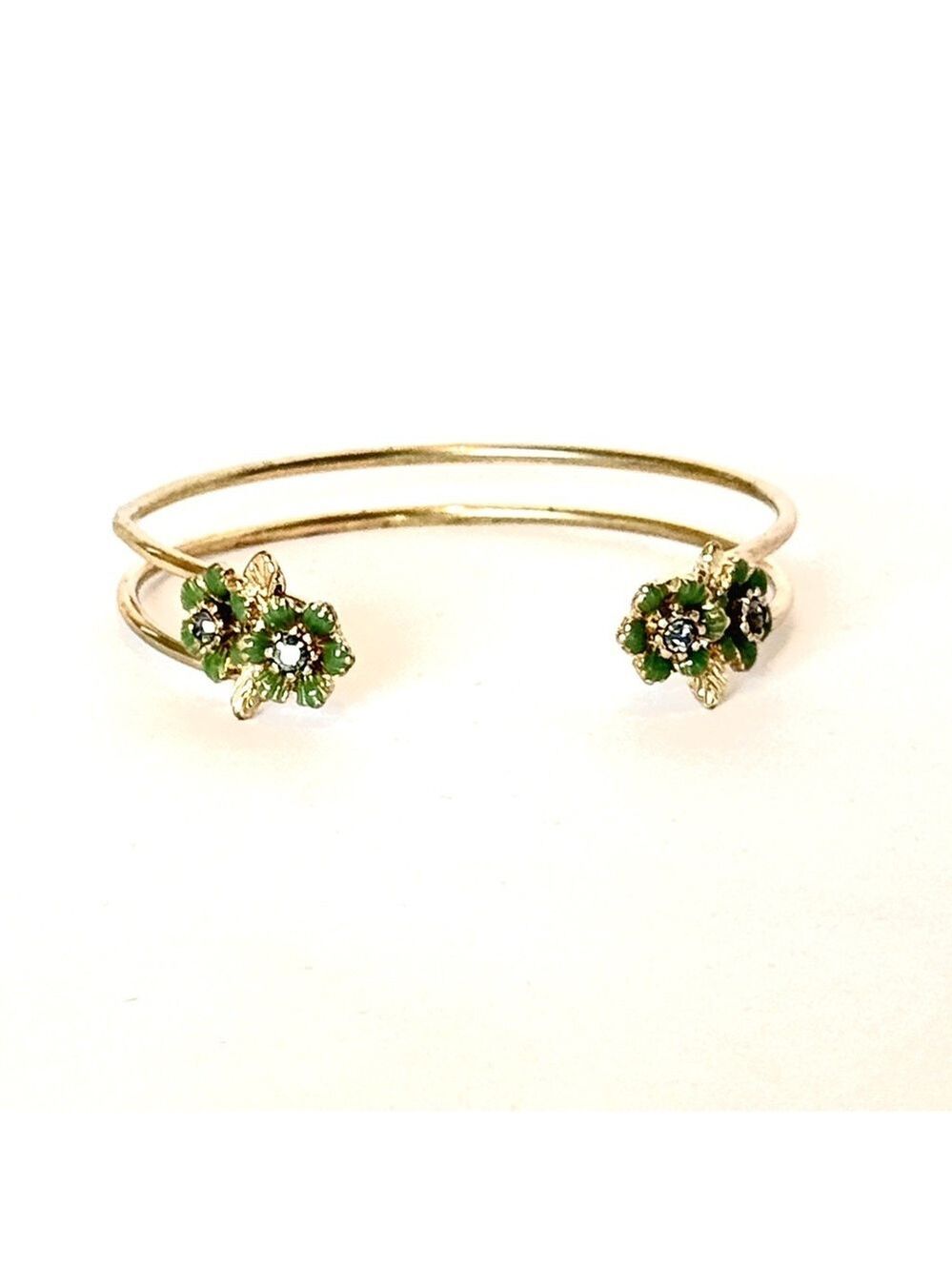 LEE ANGEL for NEIMAN MARCUS Mint Green Floral Cuff Bracelet Floor Model